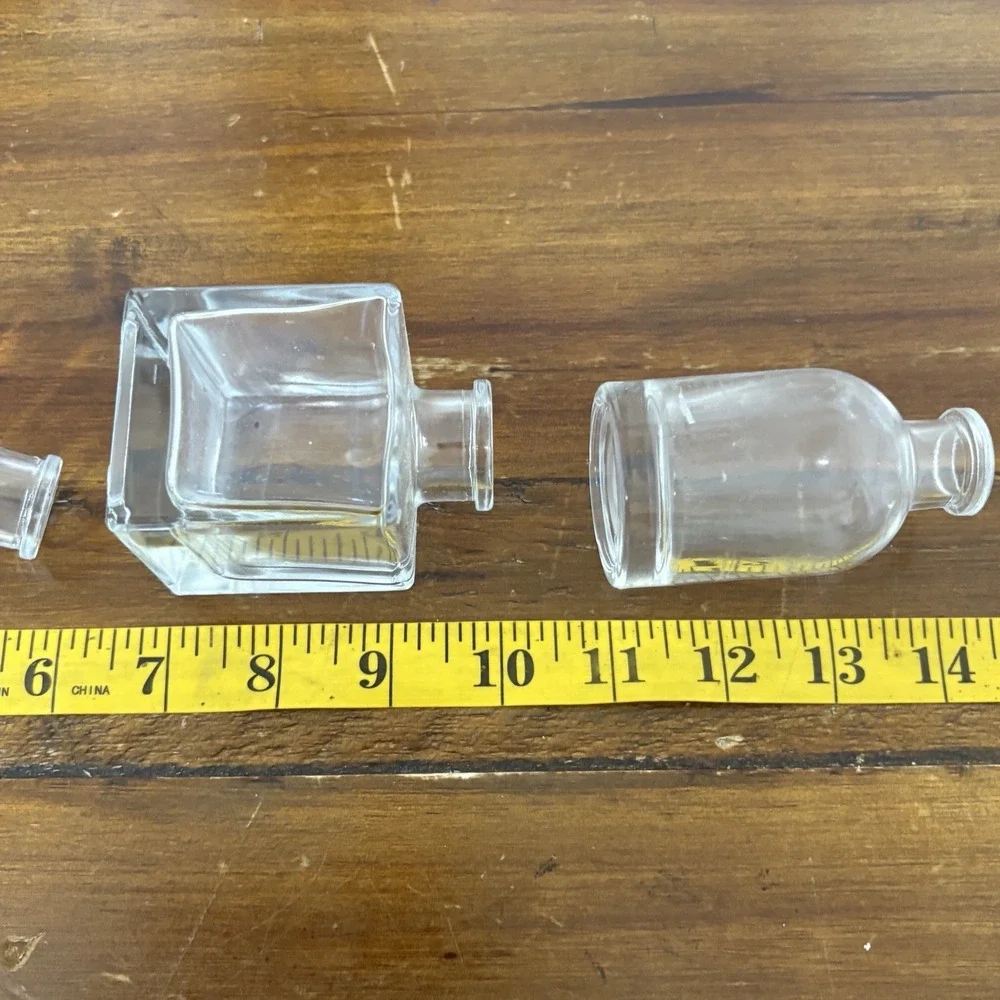 Lot of 4 Vintage Miniature Bud Vases Tiny Glass Display 2-3 Inch Cottagecore